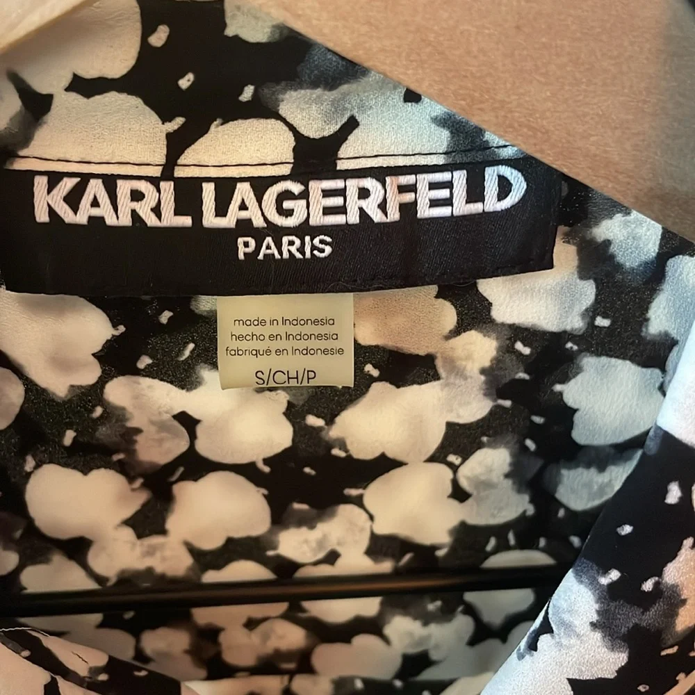 Karl Lagerfeld Monochrome Patterned Top - Picture 2 of 5